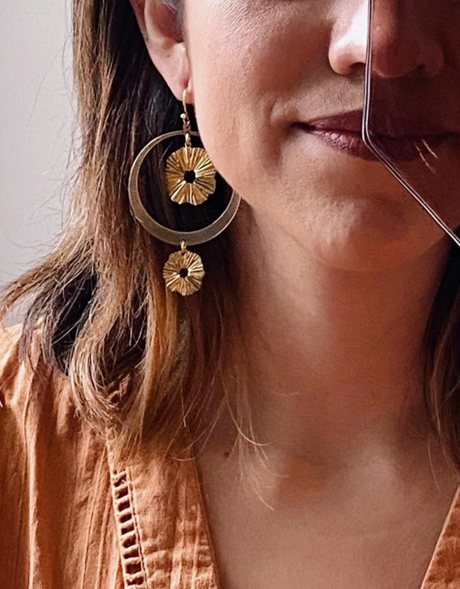 *Here Comes the Sun Earrings ~ Brass