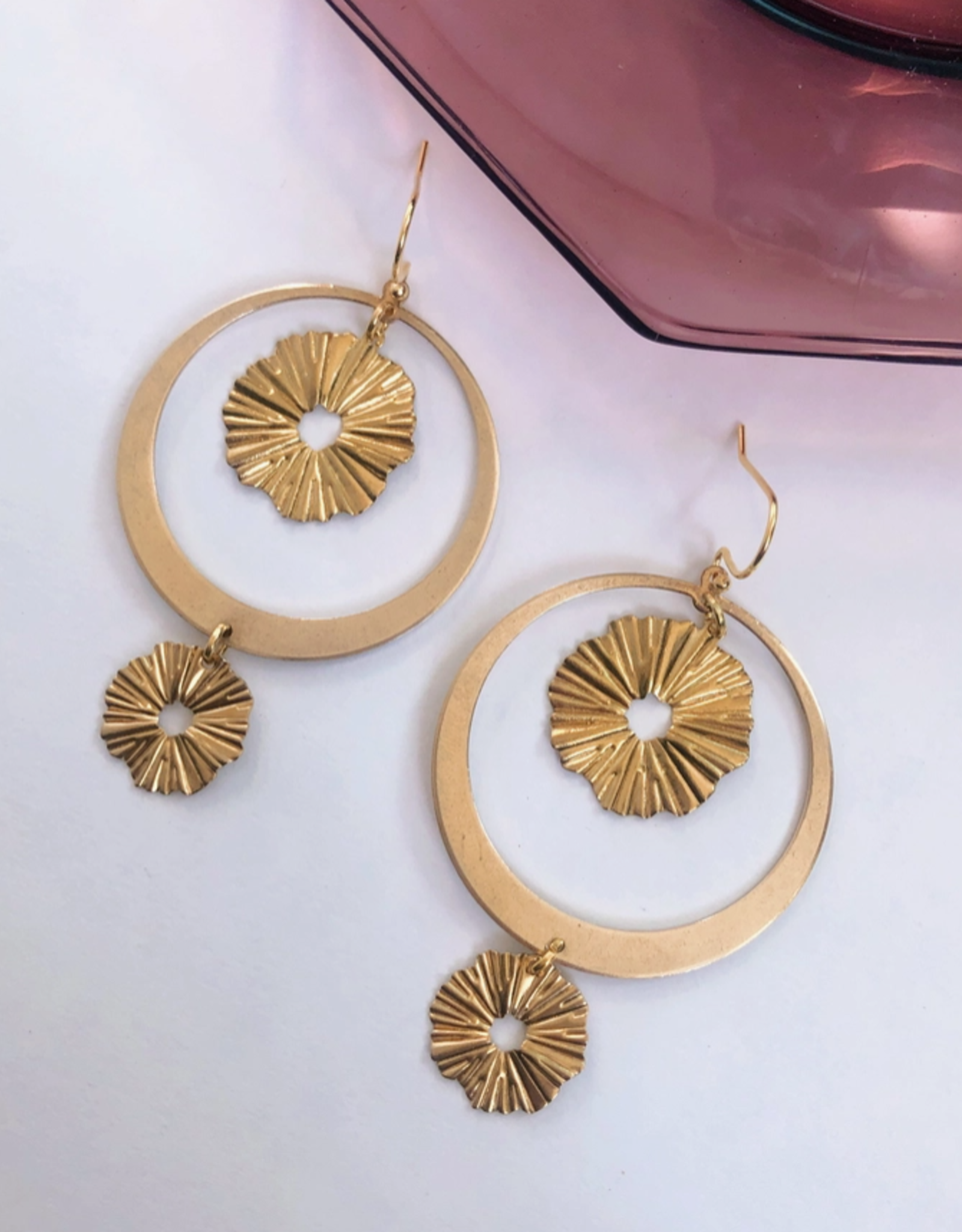 *Here Comes the Sun Earrings ~ Brass