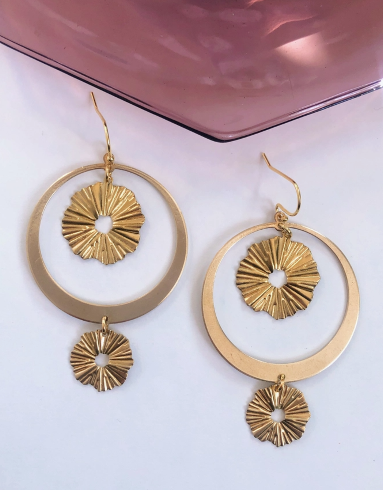 *Here Comes the Sun Earrings ~ Brass