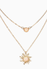 *Gold Opal Sun Moon Layered Necklace Set in Solid Copper | Gold *Gold Opal Sun Moon Layered Necklace Set in Solid Copper | Gold