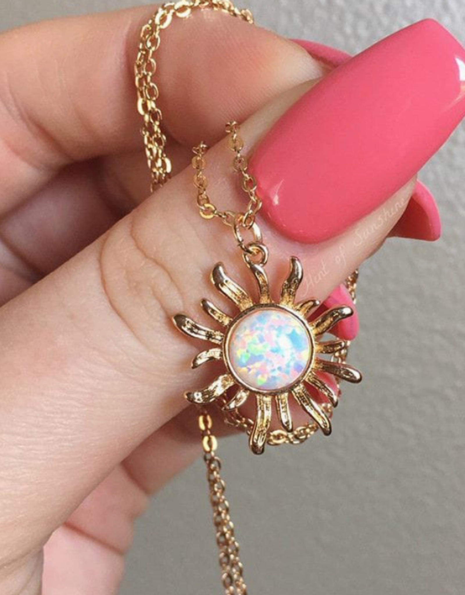 *Gold Opal Sun Moon Layered Necklace Set in Solid Copper | Gold