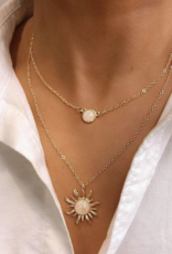*Gold Opal Sun Moon Layered Necklace Set in Solid Copper | Gold *Gold Opal Sun Moon Layered Necklace Set in Solid Copper | Gold