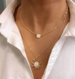 *Gold Opal Sun Moon Layered Necklace Set in Solid Copper | Gold