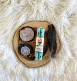 Abundance Honeycomb Beeswax Crystal Ritual Candle