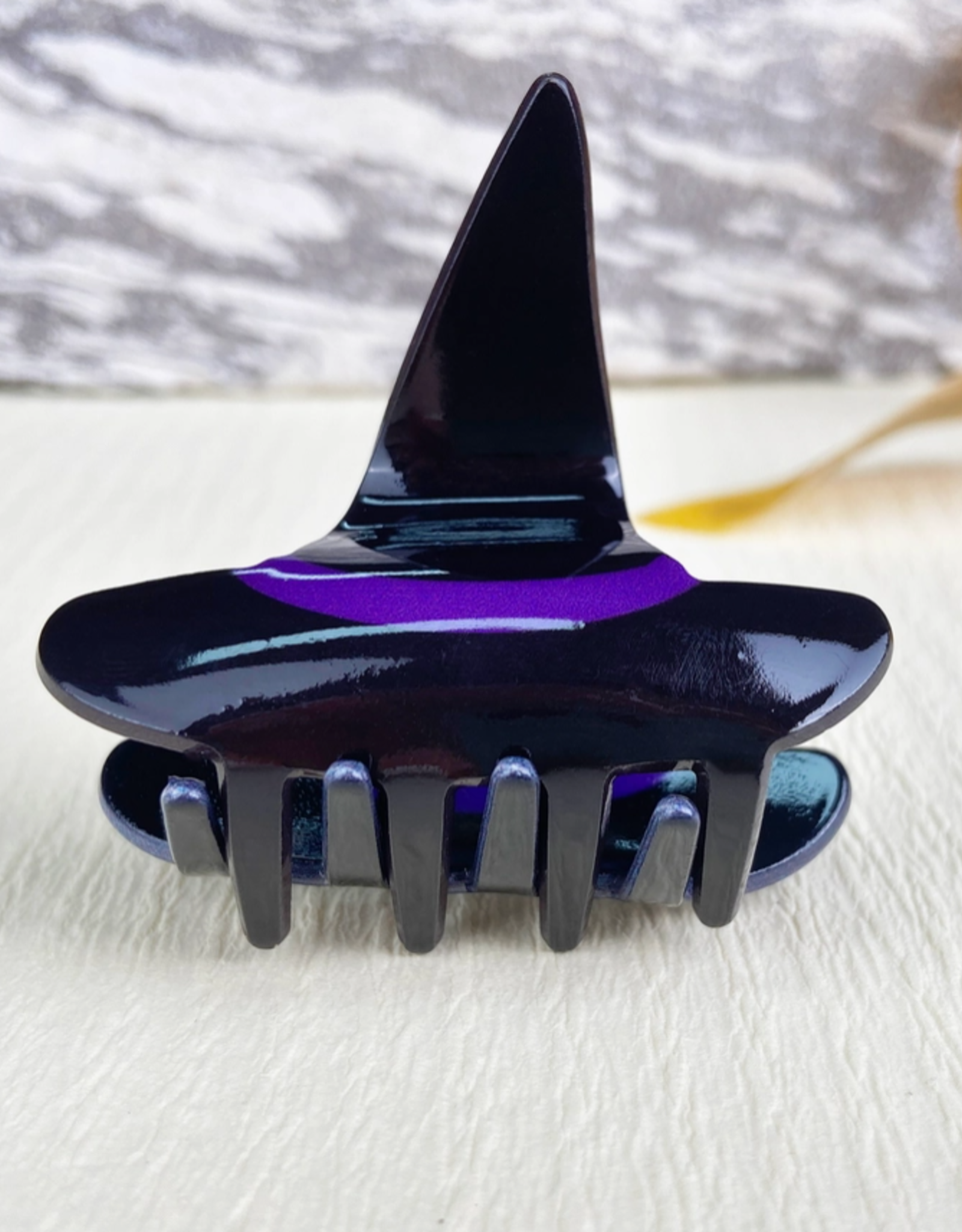2.1" Black Witch Hat Hair Clip Halloween