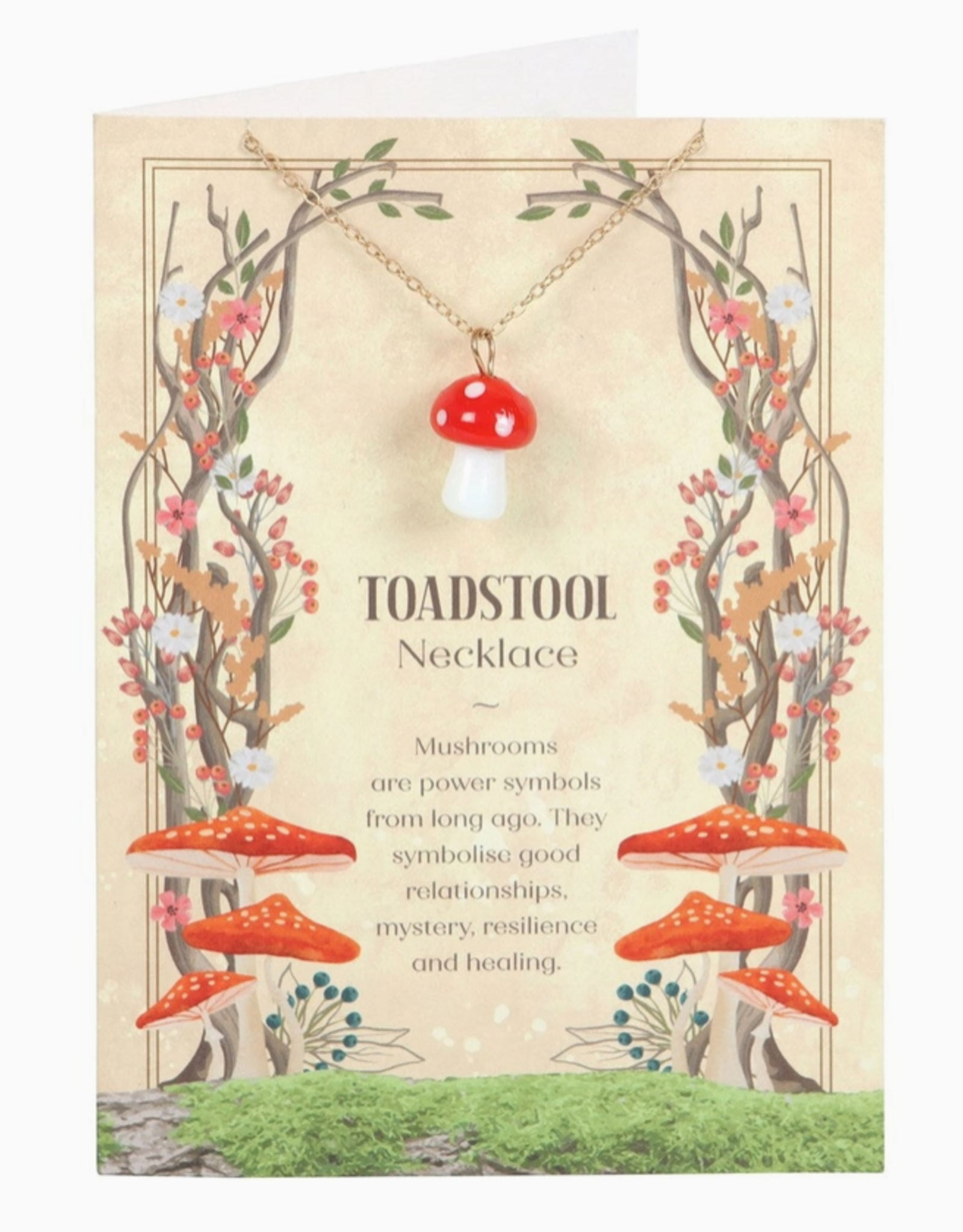 *Toadstool Charm Necklace Greeting Card