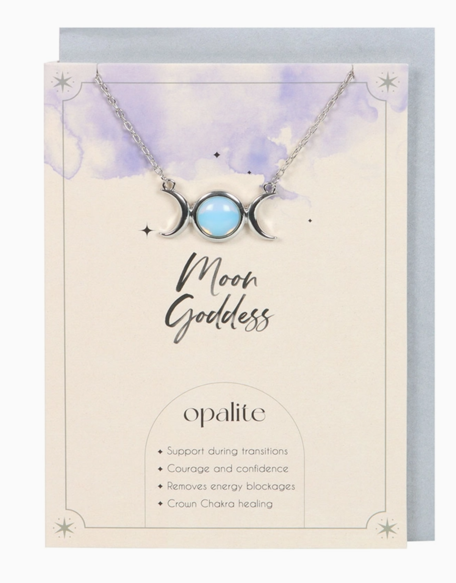 *Opalite Triple Moon Necklace on Greeting Card