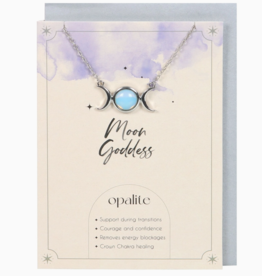 Something Different Wholesale Opalite Triple Moon Necklace on Greeting Card