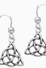 *Celtic Triquetra Knot Triangle Sterling Silver Earrings