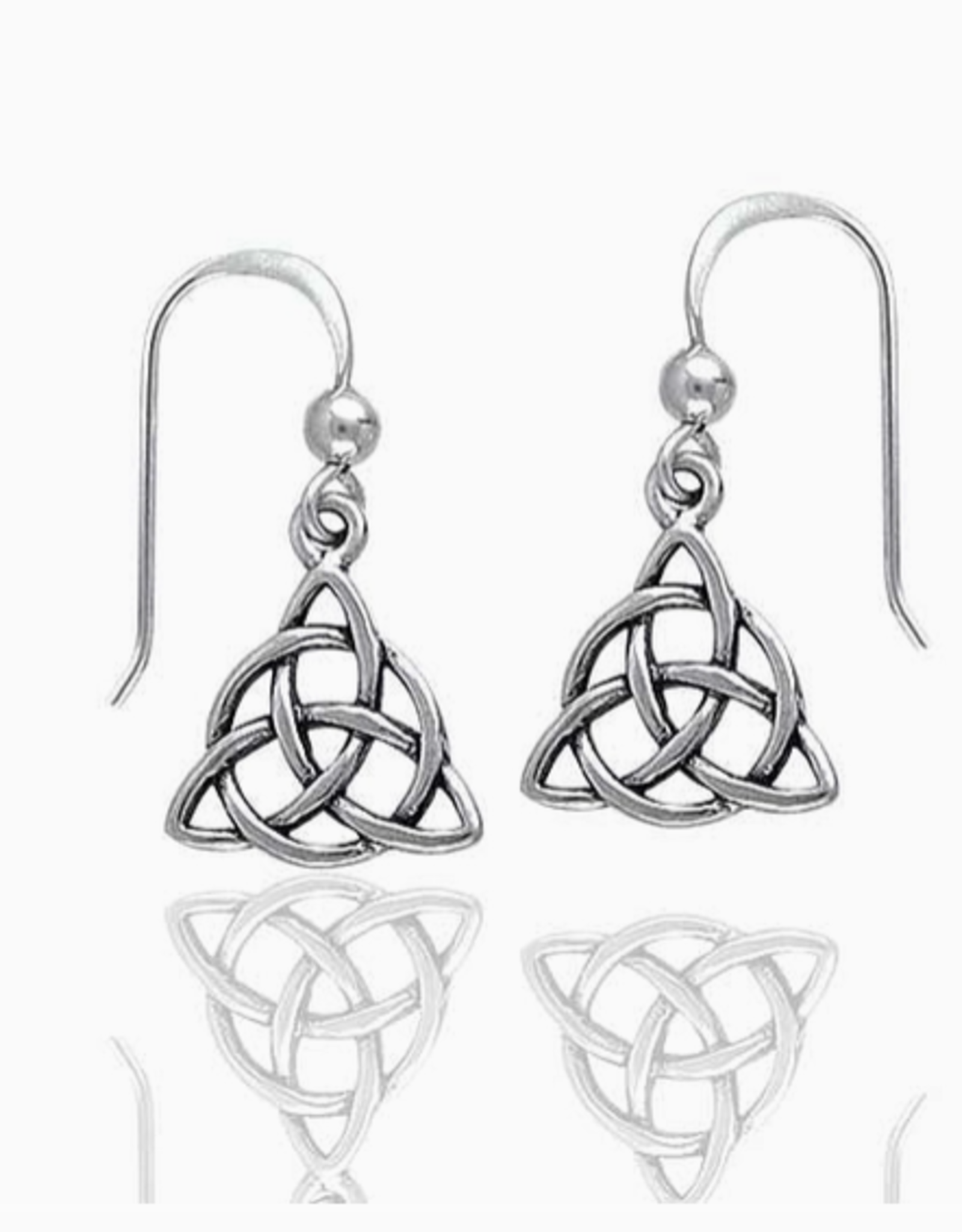 *Celtic Triquetra Knot Triangle Sterling Silver Earrings