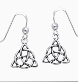 *Celtic Triquetra Knot Triangle Sterling Silver Earrings