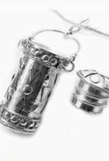 *Hanging Lantern Sterling Silver Tall Cylinder Poison Box Jar