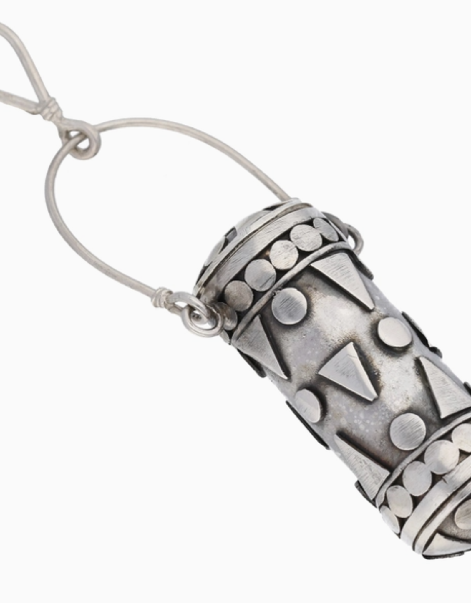 *Hanging Lantern Sterling Silver Tall Cylinder Poison Box Jar