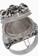 Large Sterling Silver Mystic Garnet Poison Ring Locket Box | Large Sterling Silver Mystic Garnet Poison Ring Locket Box |