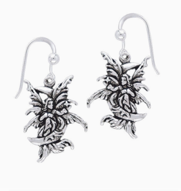 *Moon Sprite - Detailed Sterling Silver Amy Brown Fairy Hook Earrings