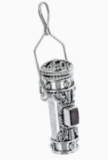 Poison Bottle - Tall Sterling Silver Pillbox Urn Pendant |