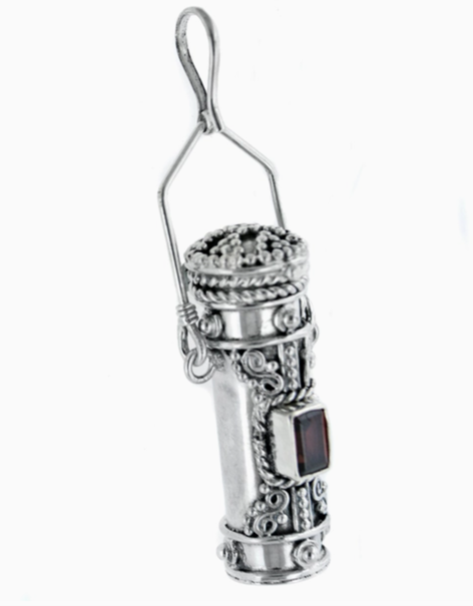 Poison Bottle - Tall Sterling Silver Pillbox Urn Pendant |