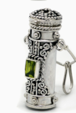 Poison Bottle - Tall Sterling Silver Pillbox Urn Pendant |