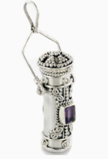 Poison Bottle - Tall Sterling Silver Pillbox Urn Pendant |