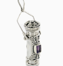 Poison Bottle - Tall Sterling Silver Pillbox Urn Pendant |