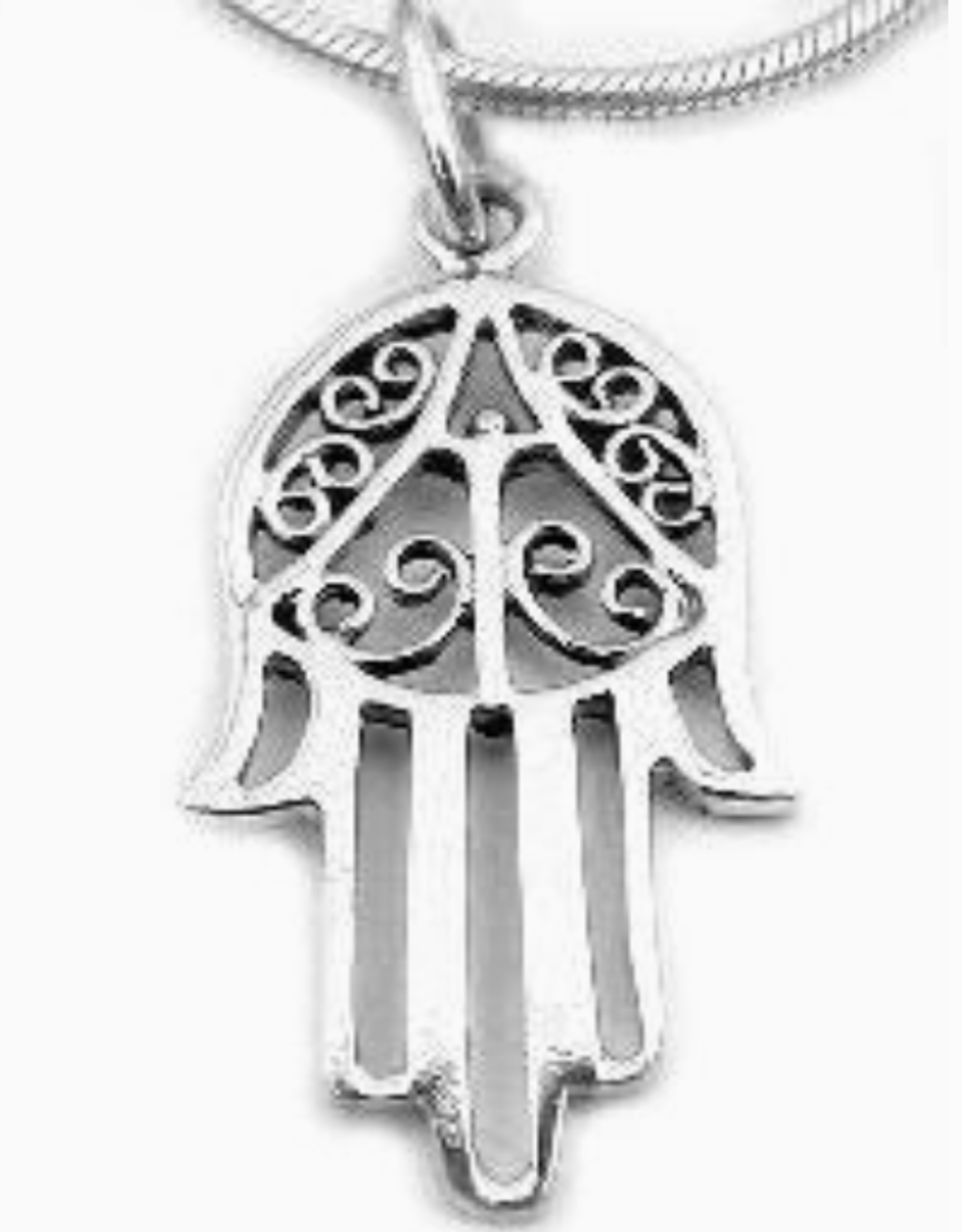 Sterling Silver Islamic Hamsa Hand of Fatima Charm Pendant
