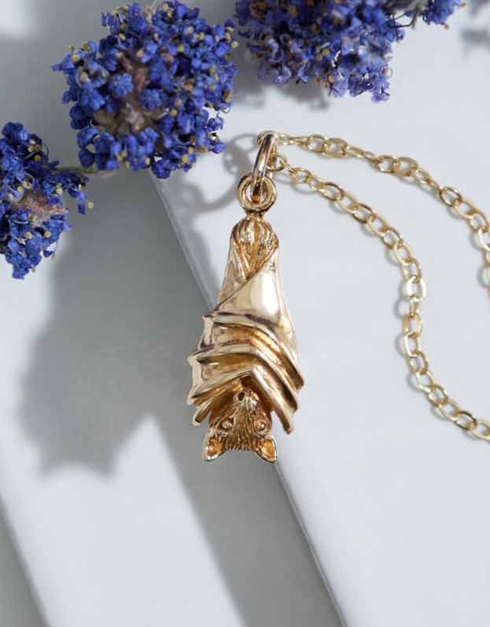 18 Inch Hanging Bat Necklace | Bronze/Gold Filled