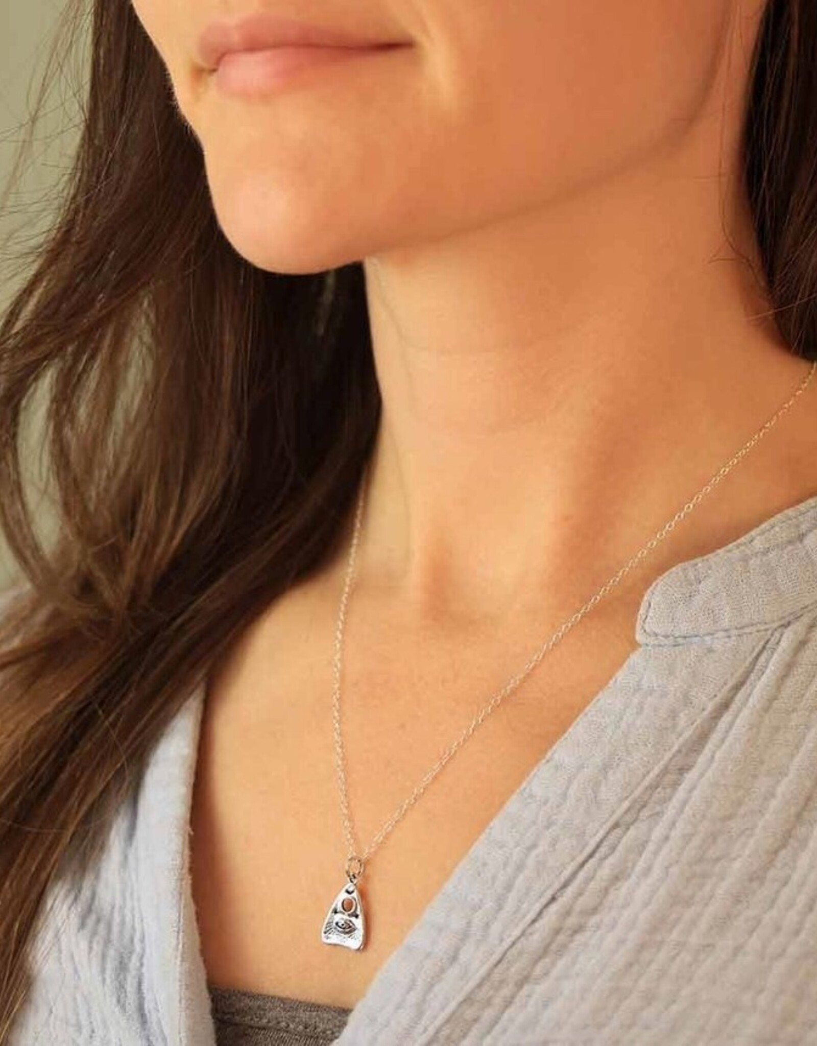 18 Inch Ouija Planchette Charm Necklace | Sterling Silver