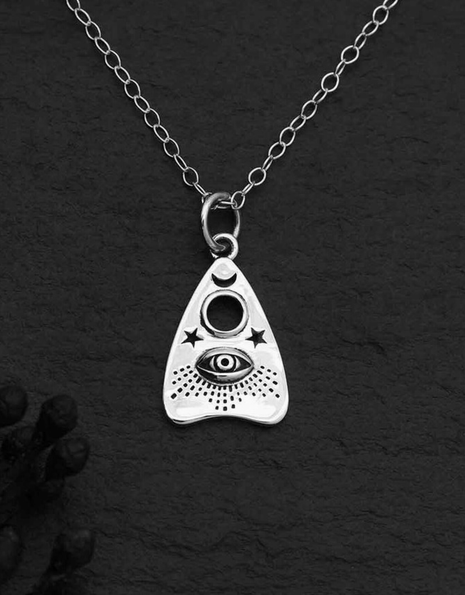 18 Inch Ouija Planchette Charm Necklace | Sterling Silver