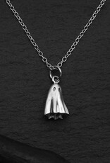 3D Ghost Charm Necklace 18 Inch | Sterling Silver