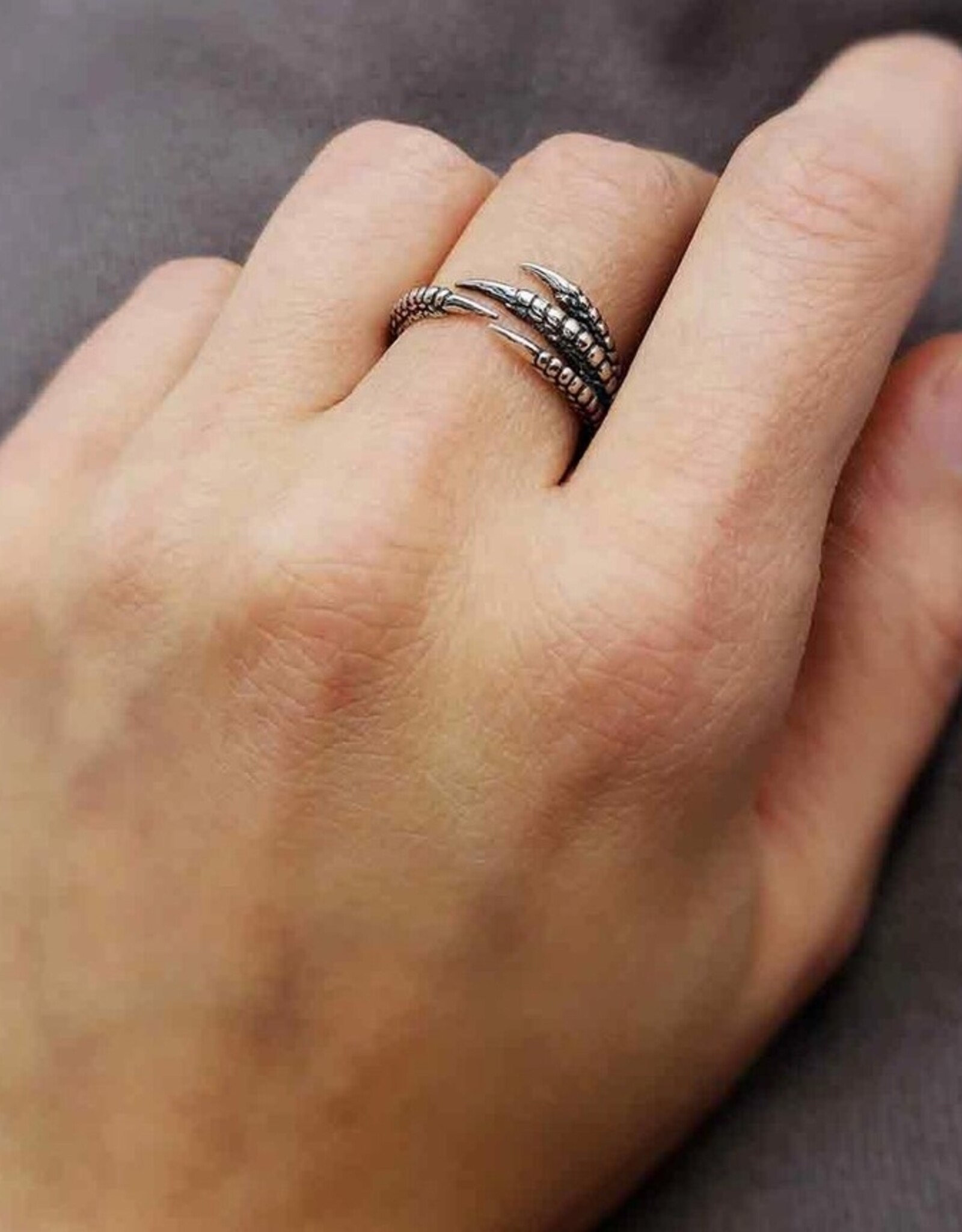 Adjustable Bird Claw Ring | Sterling Silver