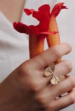 Adjustable Dimensional Butterfly Wings Ring | Bronze