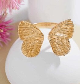 Adjustable Dimensional Butterfly Wings Ring | Bronze