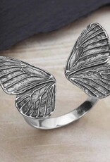 Adjustable Dimensional Butterfly Wings Ring | Sterling Silver