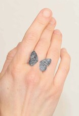 Adjustable Dimensional Butterfly Wings Ring | Sterling Silver