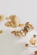 Adjustable Moon and Bat Ring |