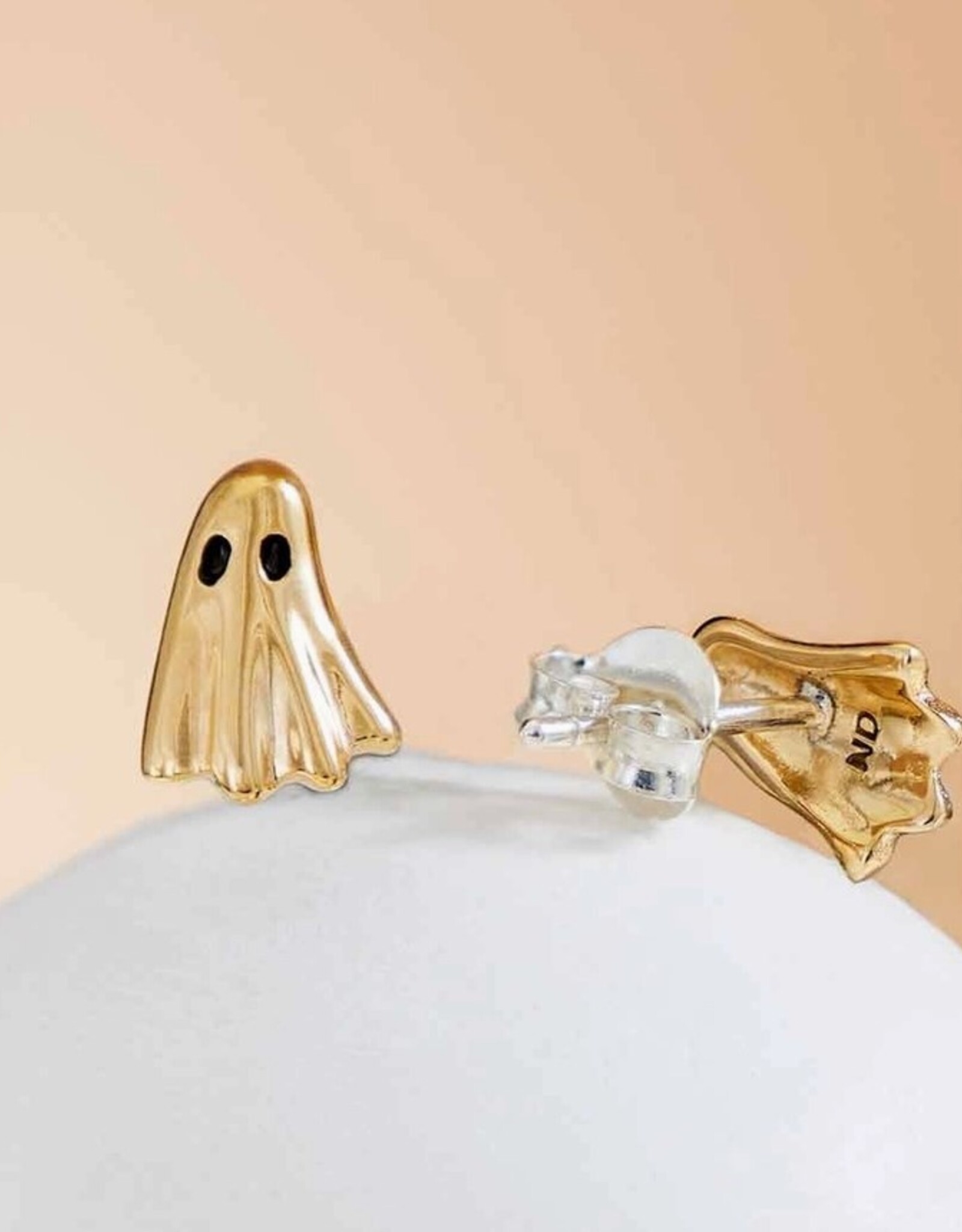 Bronze 3D Ghost Post Earrings 9x7mm | Bronze