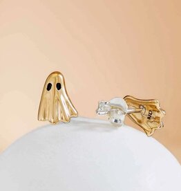 Bronze 3D Ghost Post Earrings 9x7mm | Bronze
