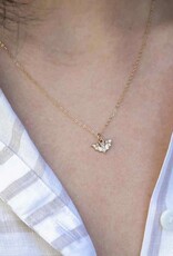 Bronze Mini Bat Necklace with Gold Fill Chain