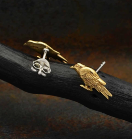Raven Post Earrings 7x15mm | Bronze
