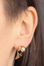 Raven Skull Post Earrings 21x11mm | Bronze