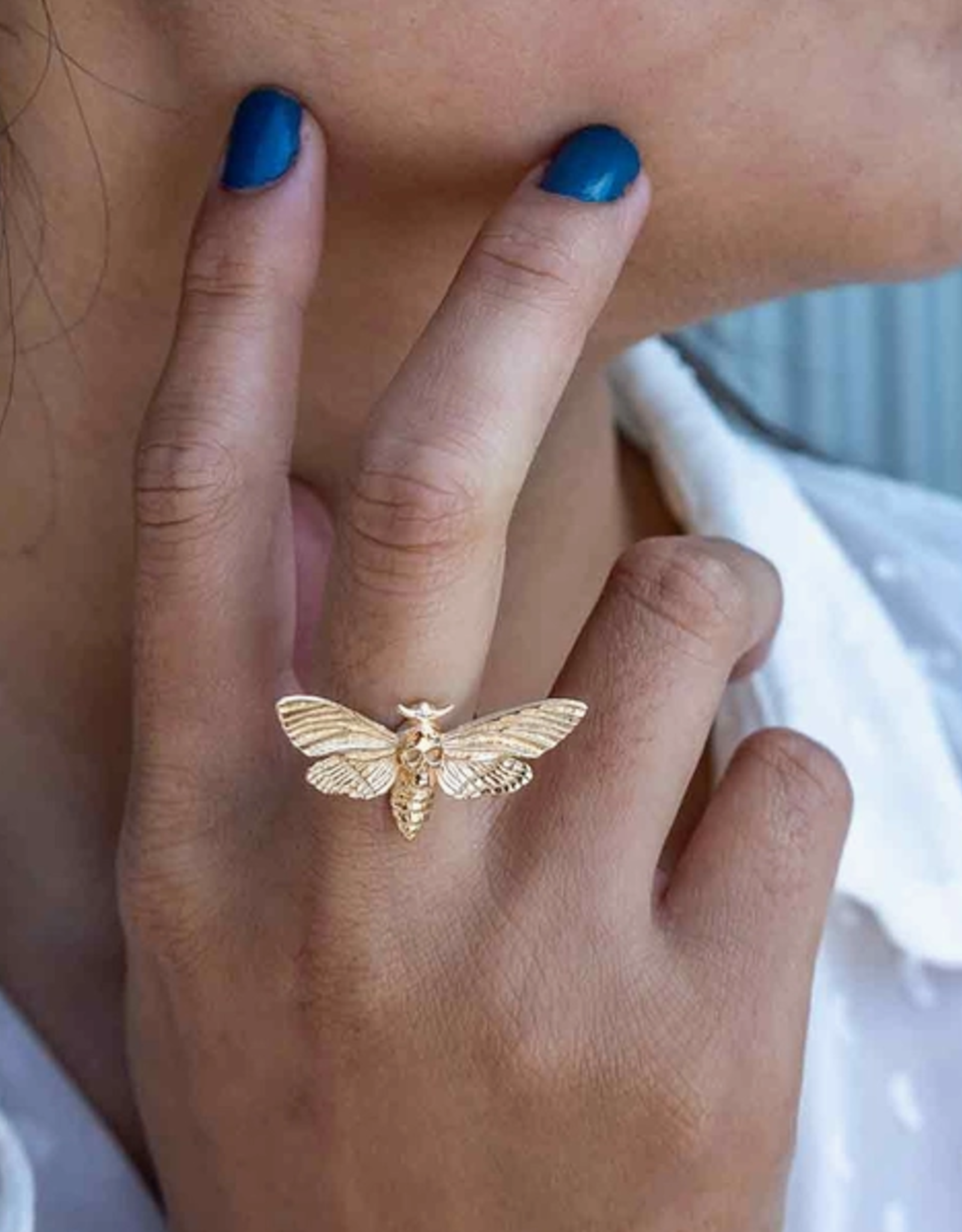 Realistic Deaths Head Moth Ring | Bronze |