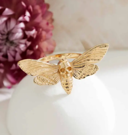 Realistic Deaths Head Moth Ring | Bronze |