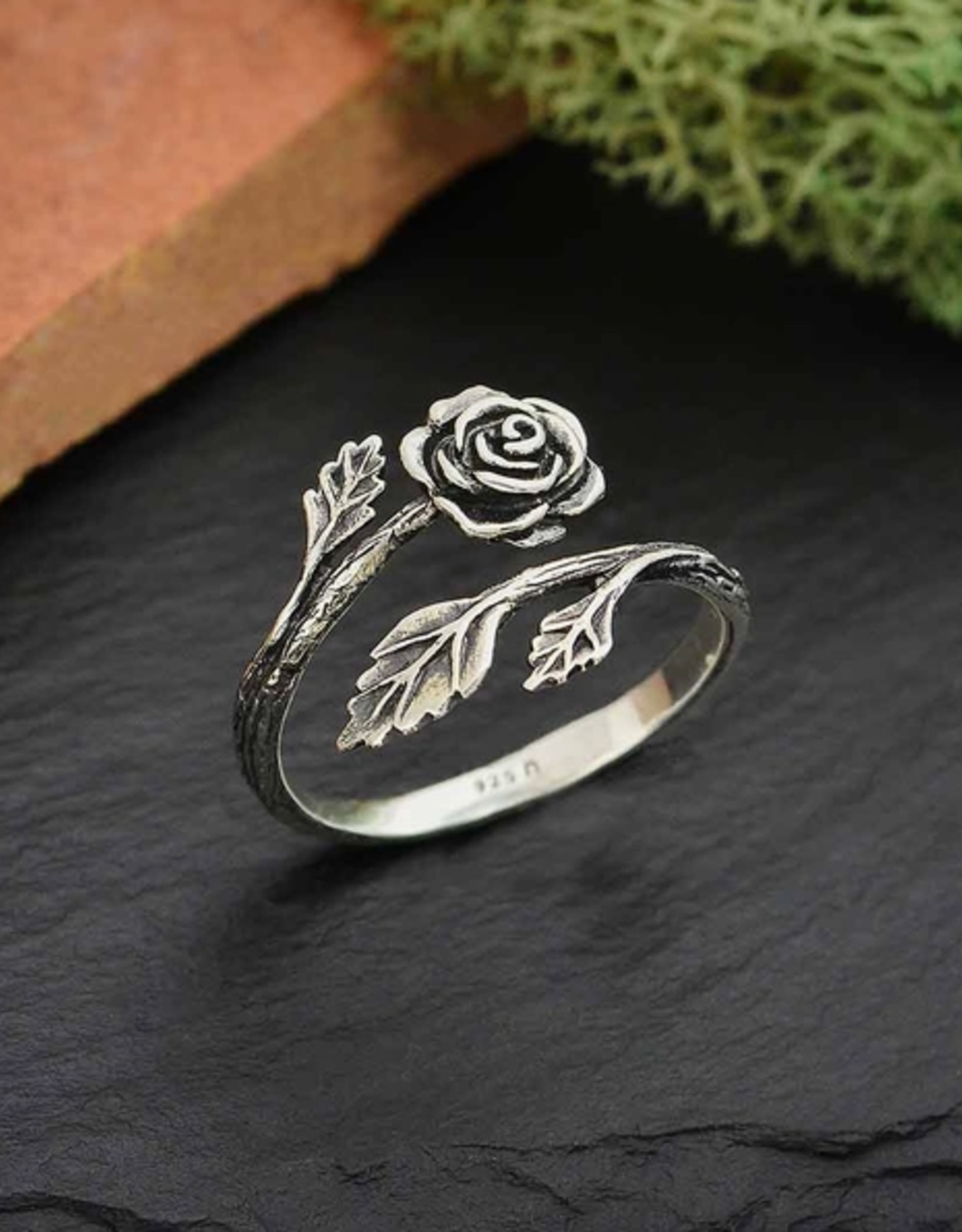 Rose Adjustable Ring | Sterling Silver