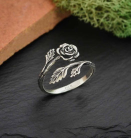 Rose Adjustable Ring | Sterling Silver