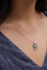 Sterling Silver 18 Inch Ufo in Clouds Necklace