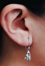 Sterling Silver 3D Ghost Dangle Earrings 25x8mm