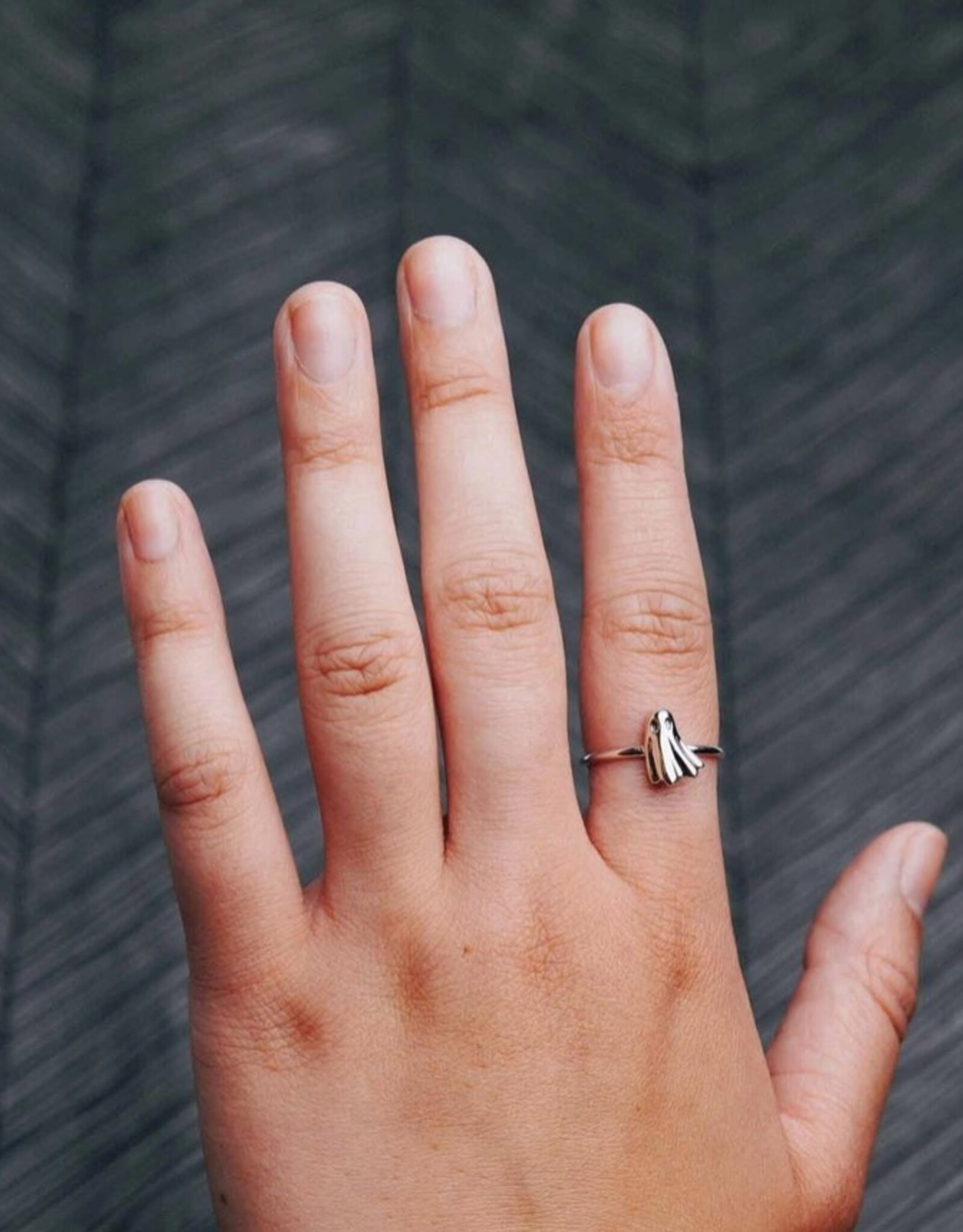 Sterling Silver 3D Ghost Ring |