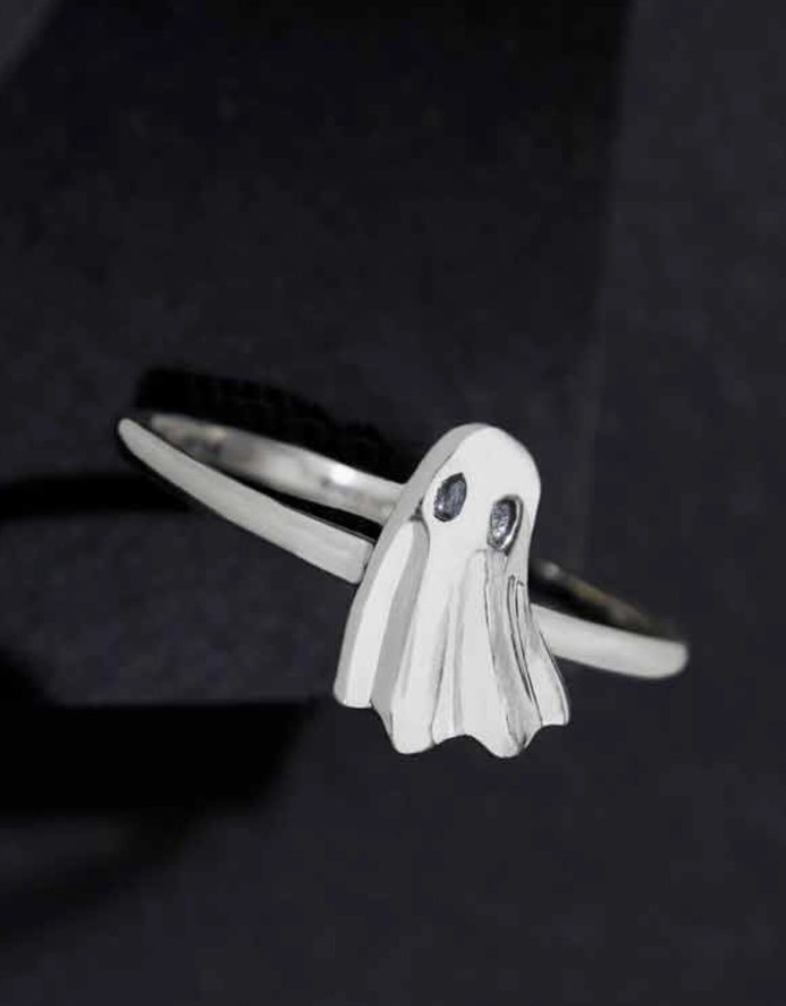 Sterling Silver 3D Ghost Ring |