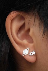 Sterling Silver 4 Mismatched Alien Invasion Post Earring Set