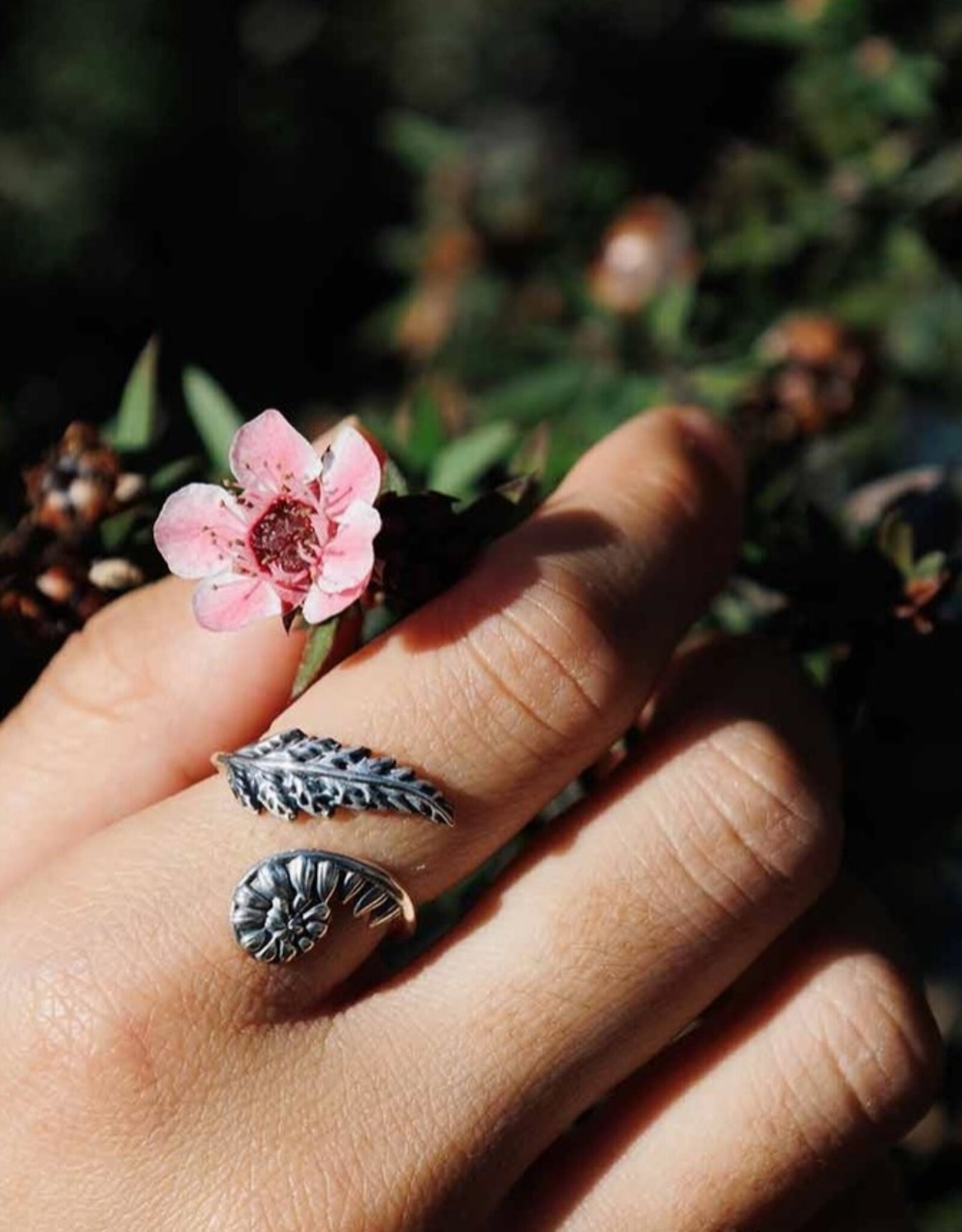 Sterling Silver Adjustable Fern Ring